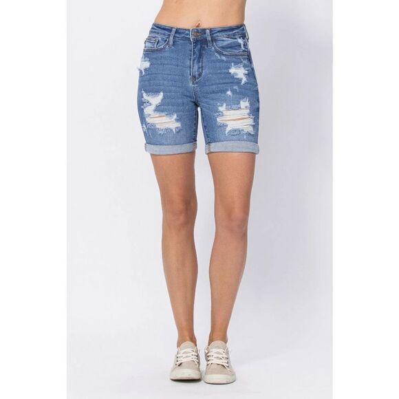 Judy Blue Pants - ✨Judy Blue Hi-Waist Mid-Length Distressed Sz Large Shorts✨